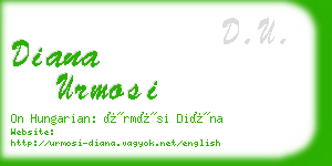 diana urmosi business card